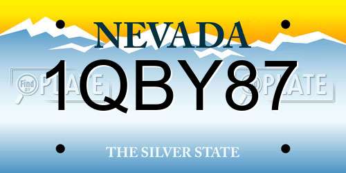 1QBY87 Nevada License Plate