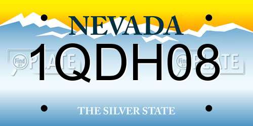 1QDH08 Nevada License Plate