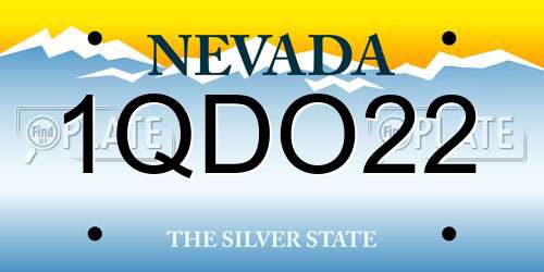 1QDO22 Nevada License Plate