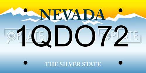 1QDO72 Nevada License Plate