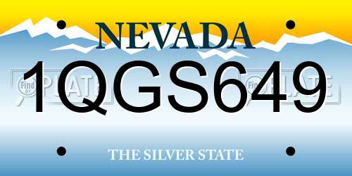 1QGS649 Nevada License Plate