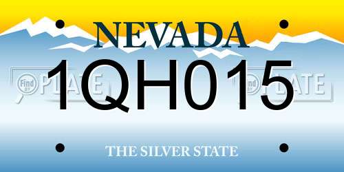 1QH015 Nevada License Plate
