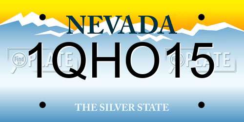 1QHO15 Nevada License Plate