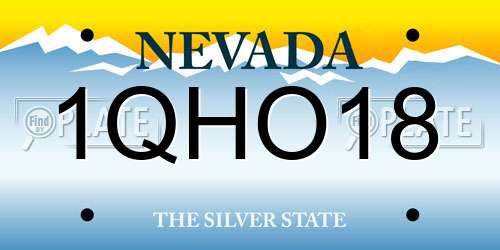 1QHO18 Nevada License Plate