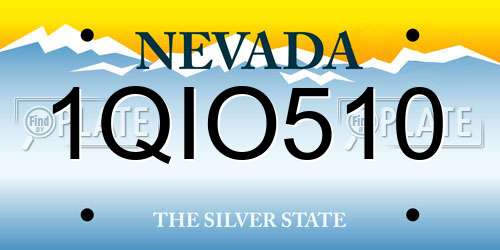 1QIO510 Nevada License Plate