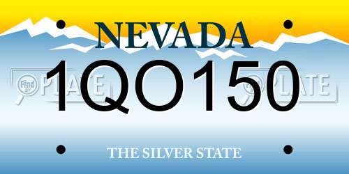 1QO150 Nevada License Plate
