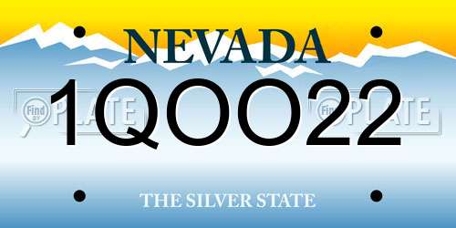 1QOO22 Nevada License Plate