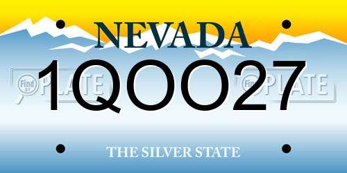 1QOO27 Nevada License Plate