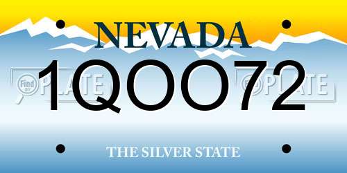 1QOO72 Nevada License Plate