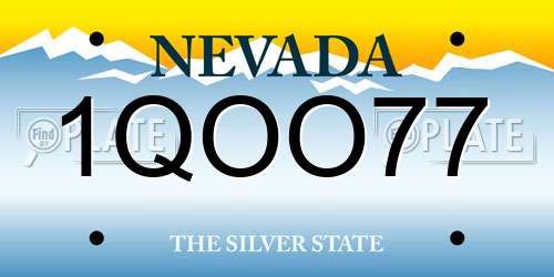 1QOO77 Nevada License Plate