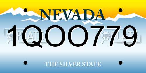 1QOO779 Nevada License Plate