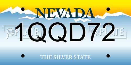 1QQD72 Nevada License Plate