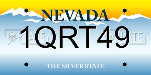 1QRT49 Nevada License Plate