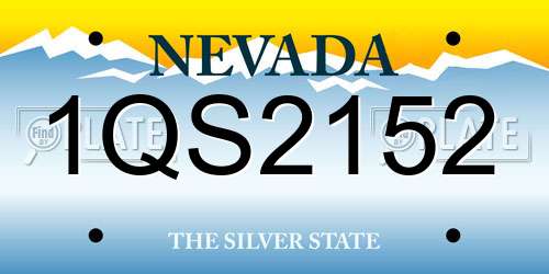 1QS2152 Nevada License Plate