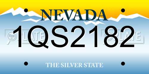 1QS2182 Nevada License Plate