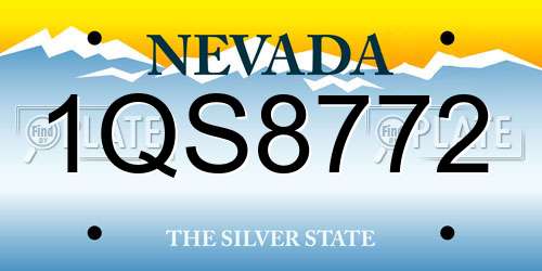 1QS8772 Nevada License Plate