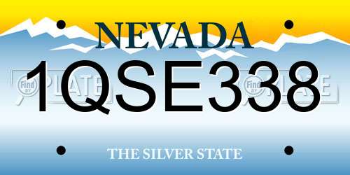 1QSE338 Nevada License Plate