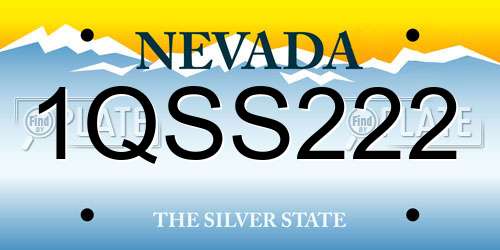 1QSS222 Nevada License Plate