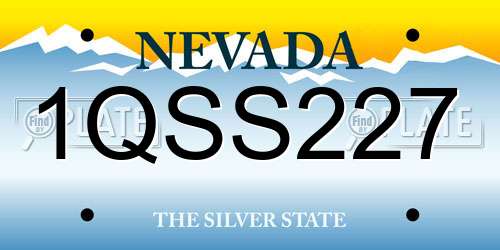 1QSS227 Nevada License Plate