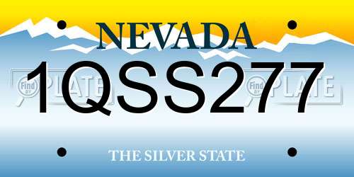 1QSS277 Nevada License Plate
