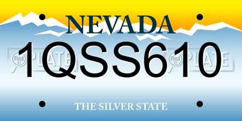 1QSS610 Nevada License Plate