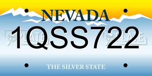 1QSS722 Nevada License Plate