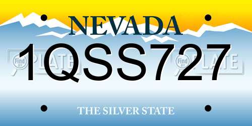 1QSS727 Nevada License Plate
