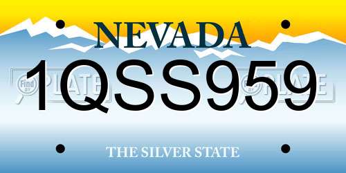 1QSS959 Nevada License Plate