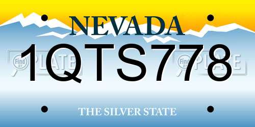 1QTS778 Nevada License Plate