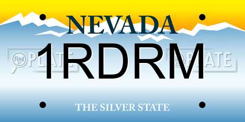 1RDRM Nevada License Plate