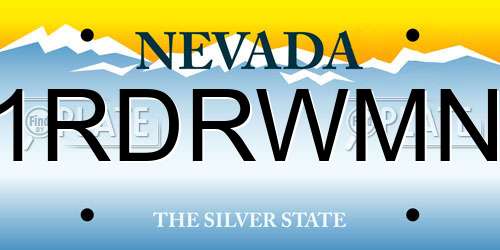 1RDRWMN Nevada License Plate