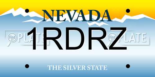 1RDRZ Nevada License Plate
