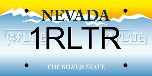 1RLTR Nevada License Plate