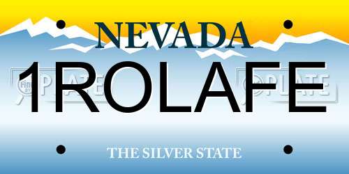 1ROLAFE Nevada License Plate