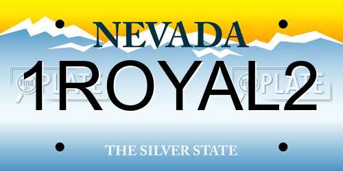 1ROYAL2 Nevada License Plate