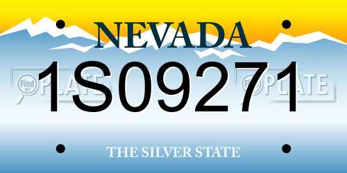 1S09271 Nevada License Plate