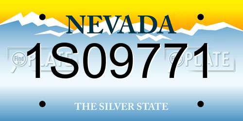 1S09771 Nevada License Plate
