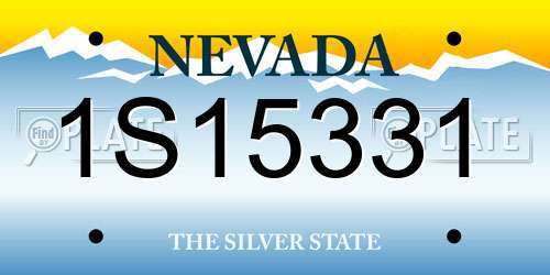 1S15331 Nevada License Plate