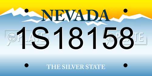1S18158 Nevada License Plate