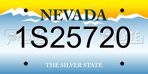 1S25720 Nevada License Plate