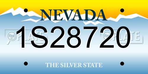 1S28720 Nevada License Plate
