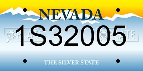 1S32005 Nevada License Plate
