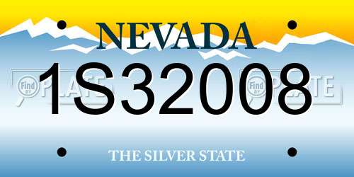 1S32008 Nevada License Plate