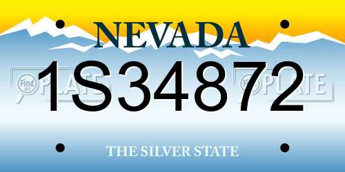 1S34872 Nevada License Plate