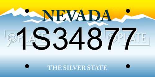 1S34877 Nevada License Plate