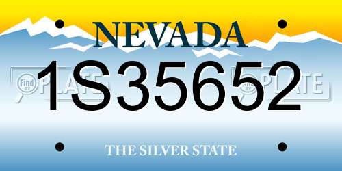 1S35652 Nevada License Plate