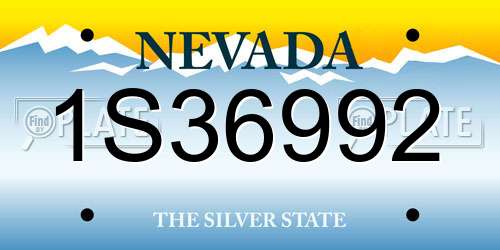1S36992 Nevada License Plate