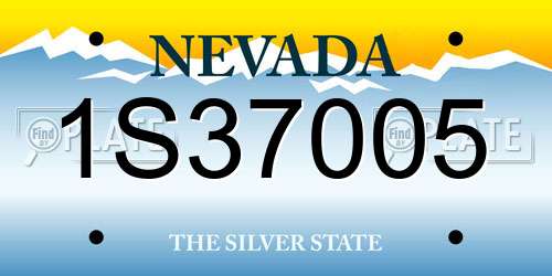 1S37005 Nevada License Plate