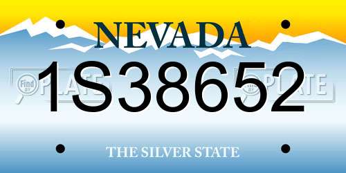1S38652 Nevada License Plate