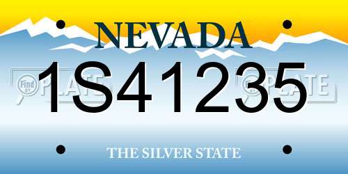 1S41235 Nevada License Plate